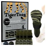 DOK TigerToes Premium Non-Slip Dog Socks for Hardwood Floors - Extra-Thick Grip That Works Even When Twisted - Prevents Licking, Slipping, and Great for Dog Paw Protection (Forest Green, Large)