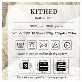 KITHED Cotton Yarnï¼10.5ozï¼526yardï¼1 Pack ï¼Soft Yarn for Crocheting and Knitting (03 Light Grey)