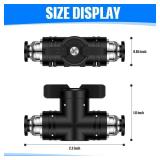 Flutesan 10 Pcs 1/4\" x 1/4\" OD Push to Connect Pneumatic Ball Valve PVC Air Flow Control Valve Quick Connect Tube Fittings Air Line Hose Fittings