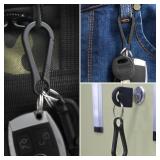PJYTAC Black Titanium Carabiner Keychain Clip, Minimalist Keychain Key Clip EDC Quick Release Key Hooks for Men and Women