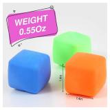 24 Pack Slow Rising Stress Cube , Dough Stress Balls Soft Fidget Squishy Toys for Anxiety Relief, Pull Stretch Classroom Prize Party Favors Toys for Kids