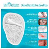 ZUCNANA Ball of Foot Cushions (2 Pairs Gel Shoe Inserts), Heel Inserts for Women, Non Slip Heel Pads, Heel Cushions for Women Foot Pain Relief and Comfort, One Size Fits Any (Clear)