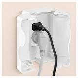 Havenso Child Proof Outlet Cover, Double Lock System, Duplex & Decorator Electrical Outlet Plates, Indoor Wall Outlet Covers Box, White, Large Interior Space