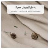 AmazerBath Farmhouse Shower Curtains for Bathroom, Tan Shower Curtain with Tassels, Taupe Rustic Faux Linen Shower Curtain Set with 12 Hooks, 72x72 Inches