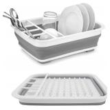 udNmlaiebot Drying Rack Kitchen, Dish Drying Rack, Dish Racks for Kitchen Counter, Dish Rack, Collapsible Dish Drying RackâSuitable for Kitchens, motorhomes, Yachts, Campers (Off-White)