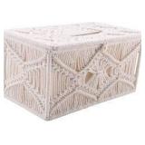 Whites container tray made of white cloth white yarn pattern