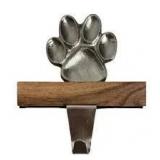Gold Paw Print Stocking Holder, 2-pack