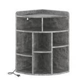 Gray 3-Tier Corner Shelf Unit