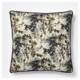 24\"x24\" Abstract Tree Printed Throw Pillow with Gusset Navy - Thresholdâ¢ designed with Studio McGee