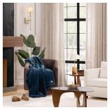 UGG Euphoria Faux Fur Throw Blanket, Soft Warm Throw Blankets for Couch or Bed, Luxury Bedroom Decor, Giftable Fuzzy Blankets, Machine Washable, 50-inch x 70-inch, Indigo Blue - Retail: $93