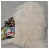 Kopal Genuine Australian Sheepskin Rug, Real Lambskin Area Rug, 2x3 ft Single Pelt, Natural White - Retail: $40