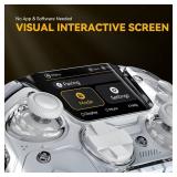 ManbaOne Interactive Screen Wireless Gaming Controller for PC/Switch/Switch 2/iOS/Android,Hall Effect Stick & Trigger,RGB Lighting,Remappable Buttons,1800mAh with Charging Dock (White) - Retail: $70