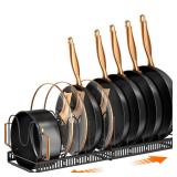 MUDEELA Pots and Pans Organizer Rack for under Cabinet, Expandable 11.81