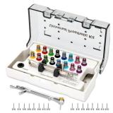 Dental Implant Torque Wrench Set Universal Prosthetic Kit Dental Implant Kit with Torque Adjustable Ratchet Screwdrivers 16pcs, Fully Autoclavable,10-70Ncm, Secure/Disassemble Implant Restorations - R