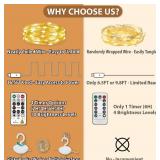 HXWEIYE 300LED Fairy Curtain Lights, 9.8x9.8Ft USB Plug-in 8 Modes Christmas String Hanging Lights with Remote for Bedroom Backdrop Wedding Indoor Wall Decor, Warm White, Standard â 2 Pack - Reta