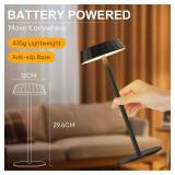EppieBasic Cordless Table Lamp, Cordless Rechargeable Table Lamp Black 2 Pack Portable & Minimalist Design-Battery Powered, 3 Colors Stepless Dimming Metal Touch Lamps for Living Room, Dining, Desk - 