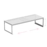 Asiingkel Stackable Expandable Metal Shelf Organizer - Adjustable Wire Storage Rack with Holes for Kitchen, Bathroom, Cabinet, Office - Space Saving, Durable & Sturdy Design 1PACK/Large/White - Retail