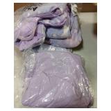 HOMBYS Purple Velvet Bedding Set 4 Piece with Sheets, Glow in The Dark Comforter for Kids Bed, Ultra Soft Down Alternative Comforter for Teenage Girls, Bed in a Bag