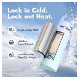 HEYTRIP Portable Breastmilk Cooler - 20oz Stainless Steel Milk Chiller Bottle for Travel & Work | Reusable Breastmilk Storage Container, 36+ Hour Cooling, TSA Approved | Violet Aurora - Retail: $33