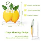 Shinlar Lemon Napkin Holder for Table - Tissue Holder for Spring Home Decor, Vintage Home Yellow Kitchen Counter Decor and Accessories, Lemon Housewarming Gifts for Women, 3D Handmade Pattern, Metal -