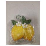 Shinlar Lemon Napkin Holder for Table - Tissue Holder for Spring Home Decor, Vintage Home Yellow Kitchen Counter Decor and Accessories, Lemon Housewarming Gifts for Women, 3D Handmade Pattern, Metal -