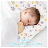 Toddler Pillow,13X18 Toddler Pillows for Sleeping, Machine Washable Kids Pillow with Pillowcase, Perfect for Travel, Toddlers Cot (Sunshine Rainbow 2pk) - Retail: $25