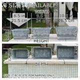 allgala Galvanized Planter Pot Indoor and Outdoor Decoration-Rectangle Grey-7"-HD88317 (Slightly Bent) - Retail: $15