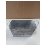 allgala Galvanized Planter Pot Indoor and Outdoor Decoration-Rectangle Grey-7"-HD88317 (Slightly Bent) - Retail: $15