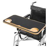 TYYIHUA Foldable Wheelchair Tray Table with Cup Holders for Adults, Seniors, Removable Wheelchair Lap Desk for Eating Reading Resting, Nursing Patient, Fits Seat Width 16" - 20", Bamboo Wood - Retail: