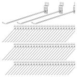 Moxweyeni 100 Pcs Heavy Duty Slatwall Panel Hooks Hanging Metal Slat Wall Hanging Hooks Silver Slat Wall Hanger Commercial Grade Slatwall Pegs Accessories for Shop Retail Display(10 Inch) - Retail: $3