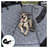 comwish Truck Dog Seat Cover Back Seat | 100% Waterproof & Seat Belt | Pet Hammock for Car Rear Seat Protector with Mesh Window Fits Pickup Ford F-Series/Chevrolet Silverado/Ram/GMC Sierra etc(Gray) -