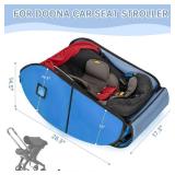 WELIDAY Padded Car Seat Travel Bag Compatible with Doona, Infant Car Seat Travel Bag, Foldable Car Seat Stroller Gate Check Bag for Airplane (Blue) - Retail: $36