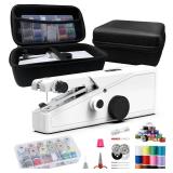 Handheld Sewing Machine for Beginners - Portable Cordless Mini Sewing Machine, Complete Sewing Kit & Accessories - Easy Electric Stitching for Home, Travel & DIY Repairs, White