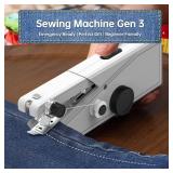 Handheld Sewing Machine for Beginners - Portable Cordless Mini Sewing Machine, Complete Sewing Kit & Accessories - Easy Electric Stitching for Home, Travel & DIY Repairs, White