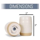 Nat & Jules Raw Bottom White 3 x 2 Ceramic Salt and Pepper Shaker 2 Piece Set - Retail: $17