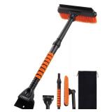 Dlielro 31.5" Ice Scrapers for Car Windshield and Extendable Snow Brush for Car with Foam Grip,360° Pivoting Brush Head for Car Truck SUV Home Winter Snow Removal - Retail: $20