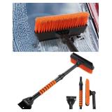 Dlielro 31.5" Ice Scrapers for Car Windshield and Extendable Snow Brush for Car with Foam Grip,360° Pivoting Brush Head for Car Truck SUV Home Winter Snow Removal - Retail: $20