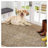 REFETONE Indoor Doormat, Front Door Mat 32"x48" Absorbent Rubber Backing Non Slip Back Door Mats, Washable Low-Profile Inside Floor Mat Door Rugs for Entryway, Resist Dirt Mud Mat for Dogs, Coffee - R