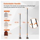 CLEANHOME Tile Tub Scrubber Brush with 3 Different Function Cleaning Heads and 56" Extendable Long Handle-No Scratch Shower Scrubber for Cleaning Bathroom Kitchen Toilet Wall,Bathtub,Sink,Grey - Retai