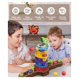 Dinosaur Ball Drop Toy for 3 4 5 6 7 8 Years Old Kids, Dino Spin Twister Toddlers Toy, Shoot Balls Toddler Montessori Toys Gifts for 3-6 Year Old Boys Girls, 2 Players PK Mode - Retail: $37