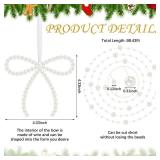 Chunful 37 Pcs Pearl Bow Christmas Tree Ornaments Pearl Bow Beads Garland Decorations for Xmas Cake Holiday Wedding Home Decor Crafts - Retail: $22