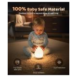 NICKLUC Egg Night Light for Nursery: Baby Night Lights Tap Lamp Stepless Dimming with Warm White and 7 RGB Colors Rechargeable Portable for Infant and Kids Bedroom Breastfeeding Sleep Aid - Retail: $2