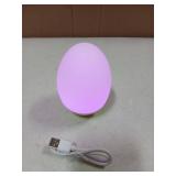 NICKLUC Egg Night Light for Nursery: Baby Night Lights Tap Lamp Stepless Dimming with Warm White and 7 RGB Colors Rechargeable Portable for Infant and Kids Bedroom Breastfeeding Sleep Aid - Retail: $2