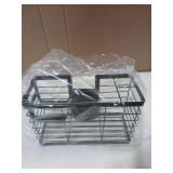 FUNKYLEE Hair Tool Organizer - Hair Dryer Holder, 3 in 1 Metal Bathroom Organizer Wall Mount for Flat Iron, Curling Iron, Straightener, Styling Tools Bathroom Storage and Organizer (Black) - Retail: $