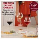 Gusto Nostro Crystal Wine Glasses Set of 4, 22 Oz Long Stem Modern Wine Glasses for White and Red Wine, Dishwasher Safe, Fancy, Elegant, Large and Tall Wine Glass for Wedding Christmas Anniversary - R