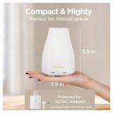 InnoGear Essential Oil Diffuser, Ultrasonic Diffusers for Home Aromatherapy Humidifier for Bedroom Room 7 Colors LED 2 Mist Mode Auto Off, Basic White - Retail: $14