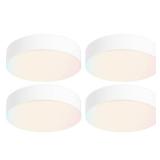 ZAGO 5 Inch LED Frameless Surface Mount Ceiling Light, 5CCT Switchable, Shower Rated Twist in Contemporary Mini Flush Mount Light, 120V, 60W Equivalent, ETL Certified, Dimmable, White, 4 Packs - Retai