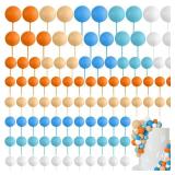 Bouiexye 75 Pieces Cake Balls Topper Decorations Foam Cupcake Topper Mini Balloon Cake Topper Balls Cake Picks for Cake Deco Birthday Party Wedding Orange,Yellow,Blue,White - Retail: $10