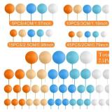 Bouiexye 75 Pieces Cake Balls Topper Decorations Foam Cupcake Topper Mini Balloon Cake Topper Balls Cake Picks for Cake Deco Birthday Party Wedding Orange,Yellow,Blue,White - Retail: $10