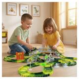 AUUGUU Dinosaur Toys - Create A Dino World with Flexible Race Track, Birthday Gift for Kids Ages 3+, Toys for 3 4 5 Year Old Boys - Retail: $30
